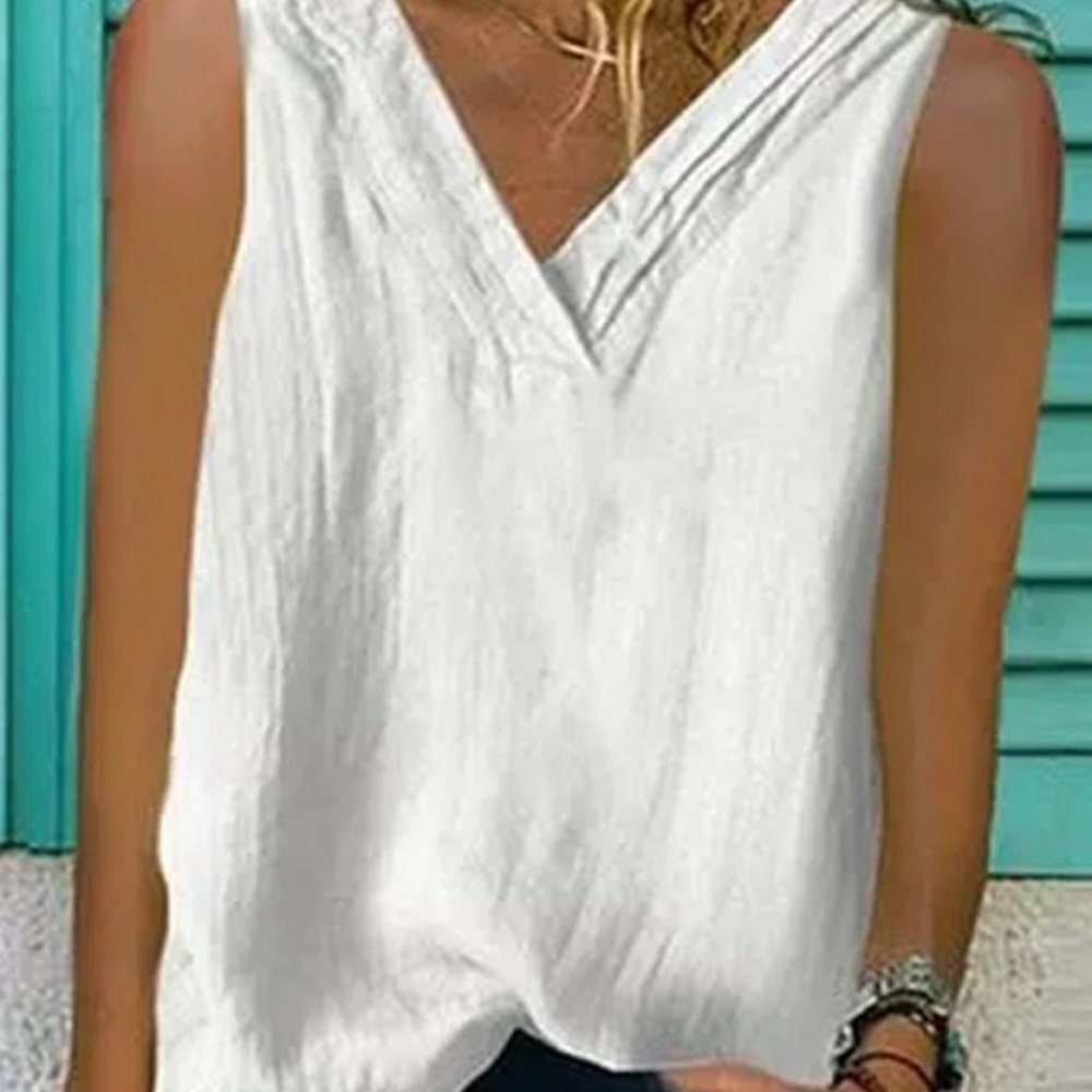 Womens V-Neck Sleeveless Casual Top - NEW w/Tags - XLG